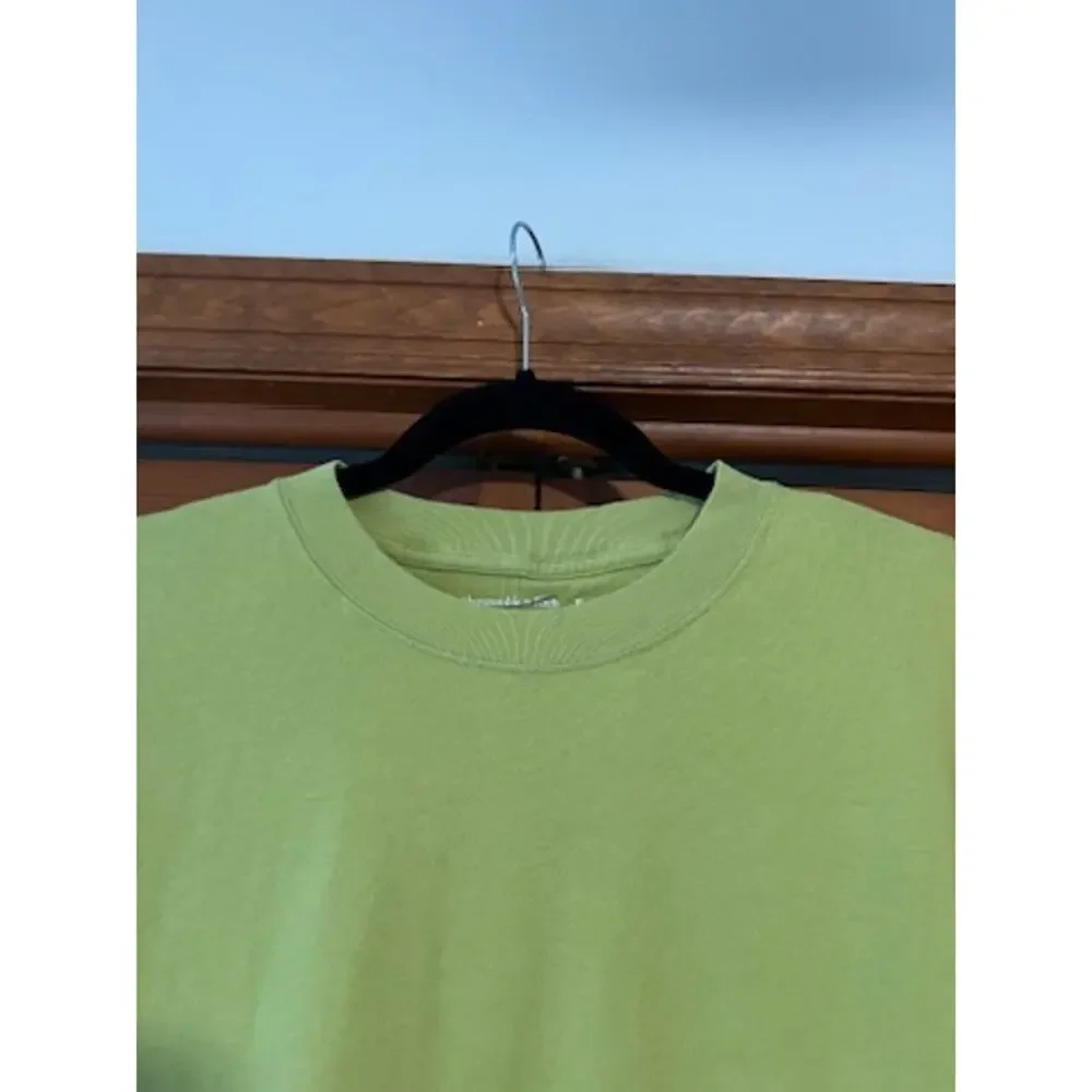 Abercrombie & Fitch Women's Oversized Crop T Shirt Lime Green Boxy Tee SZ XL